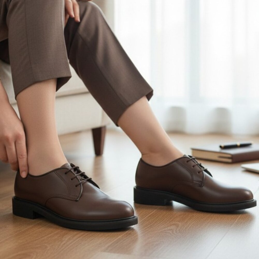 Capps Made USA Brown Leather Low Quarter Lace Up Oxfords Size 8.5 - Picture 8 of 9